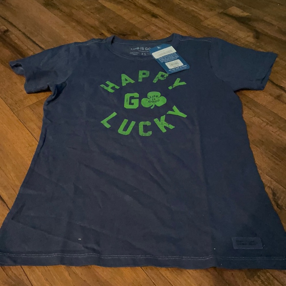 Life is good happy go lucky shamrock tee